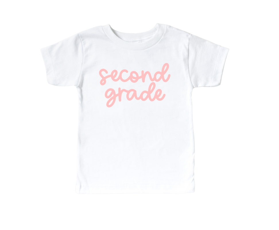 Second Grade Girly Tee in Pepper Black and White