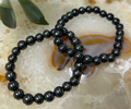 Reiki Infused Natural Shungite Bead Bracelet – 8mm Beads (Small and Medium Wrists)