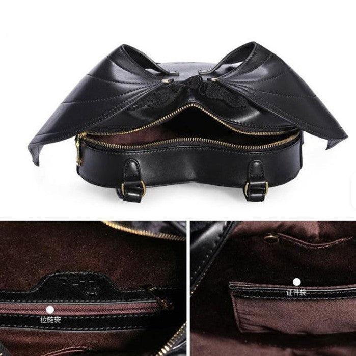 Gothic Bat Wing Faux Leather Backpack for Alternative Style
