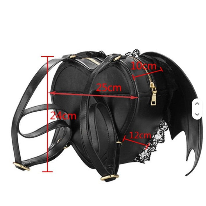 Gothic Bat Wing Faux Leather Backpack for Alternative Style