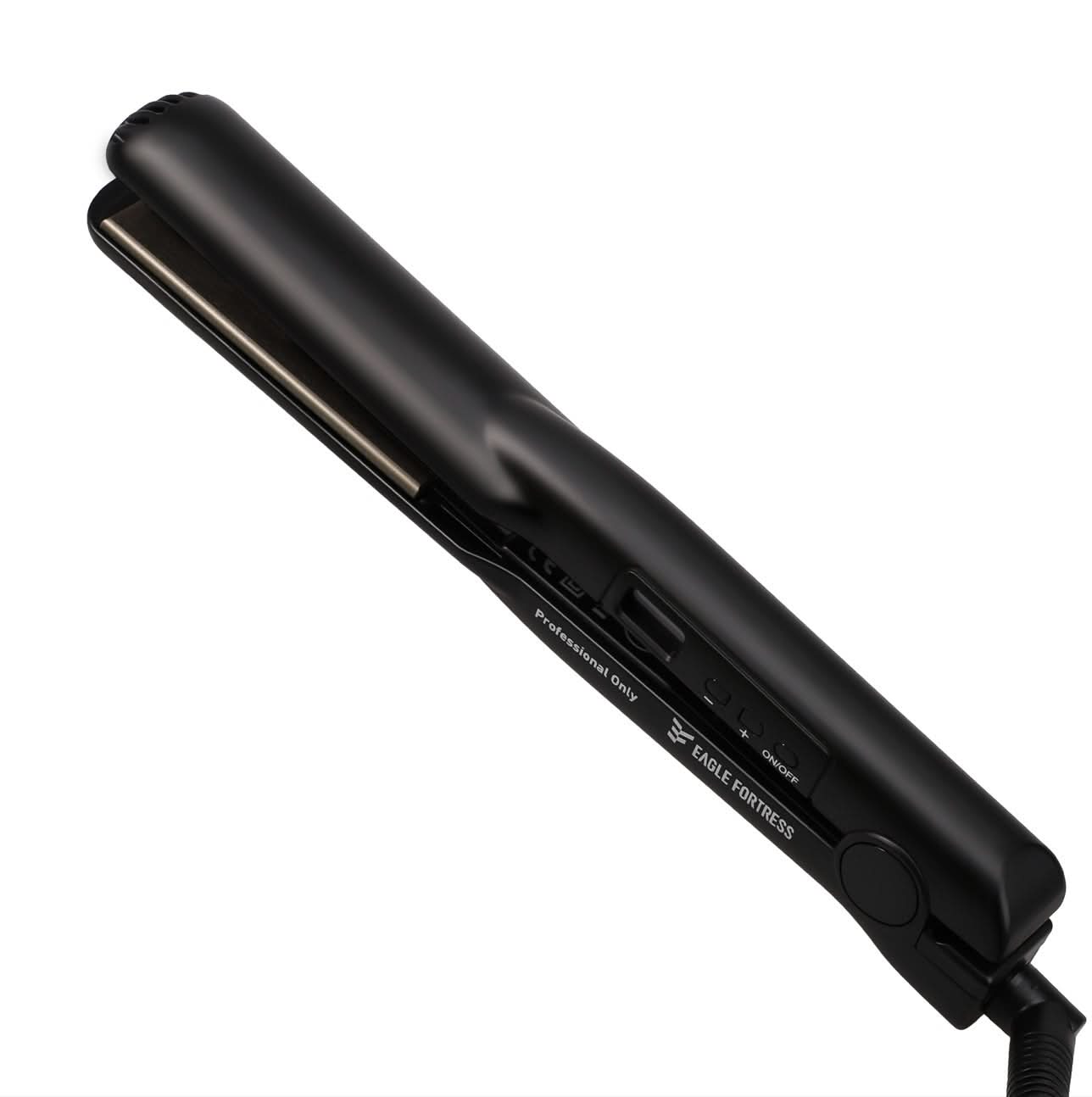 Black Advanced Ceramic & Tourmaline Hair Straightener with ultra-flat plates