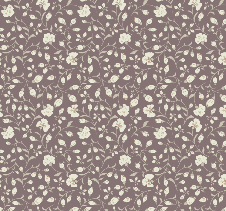 Avie Floral Wallpaper in Mauve and Charcoal Minimalist Design