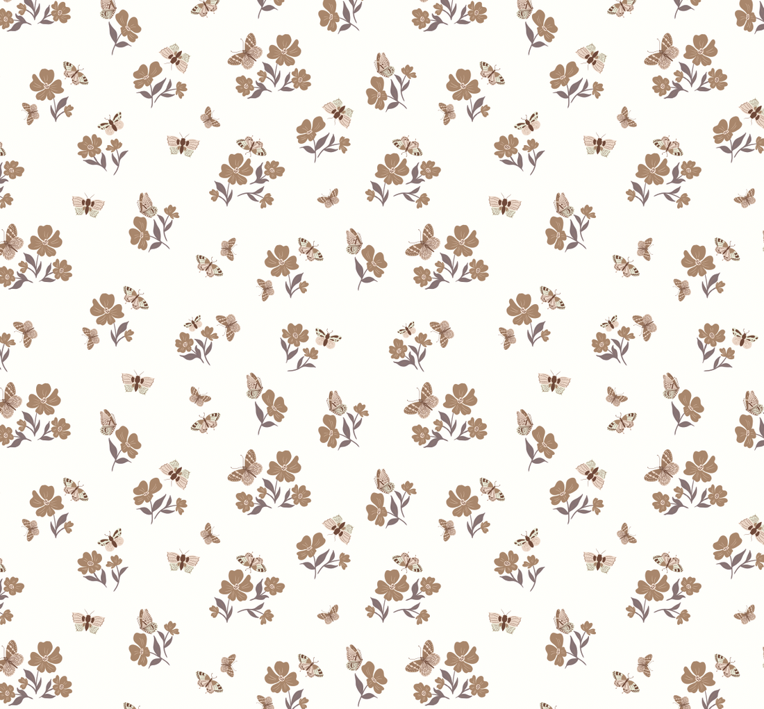 Winslie Floral Removable Wallpaper - Teal, Brown & White Bohemian