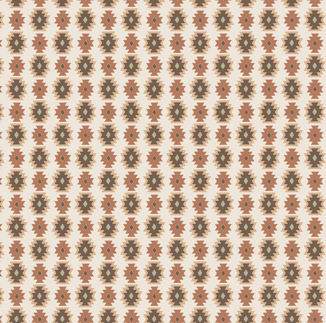 Phoenix Geometric Removable Wallpaper in Beige, Terracotta & Brown