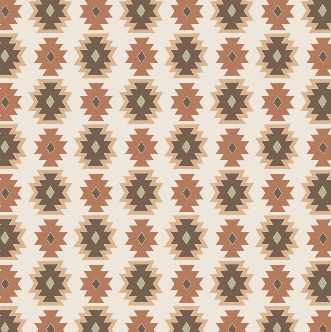 Phoenix Geometric Removable Wallpaper in Beige, Terracotta & Brown