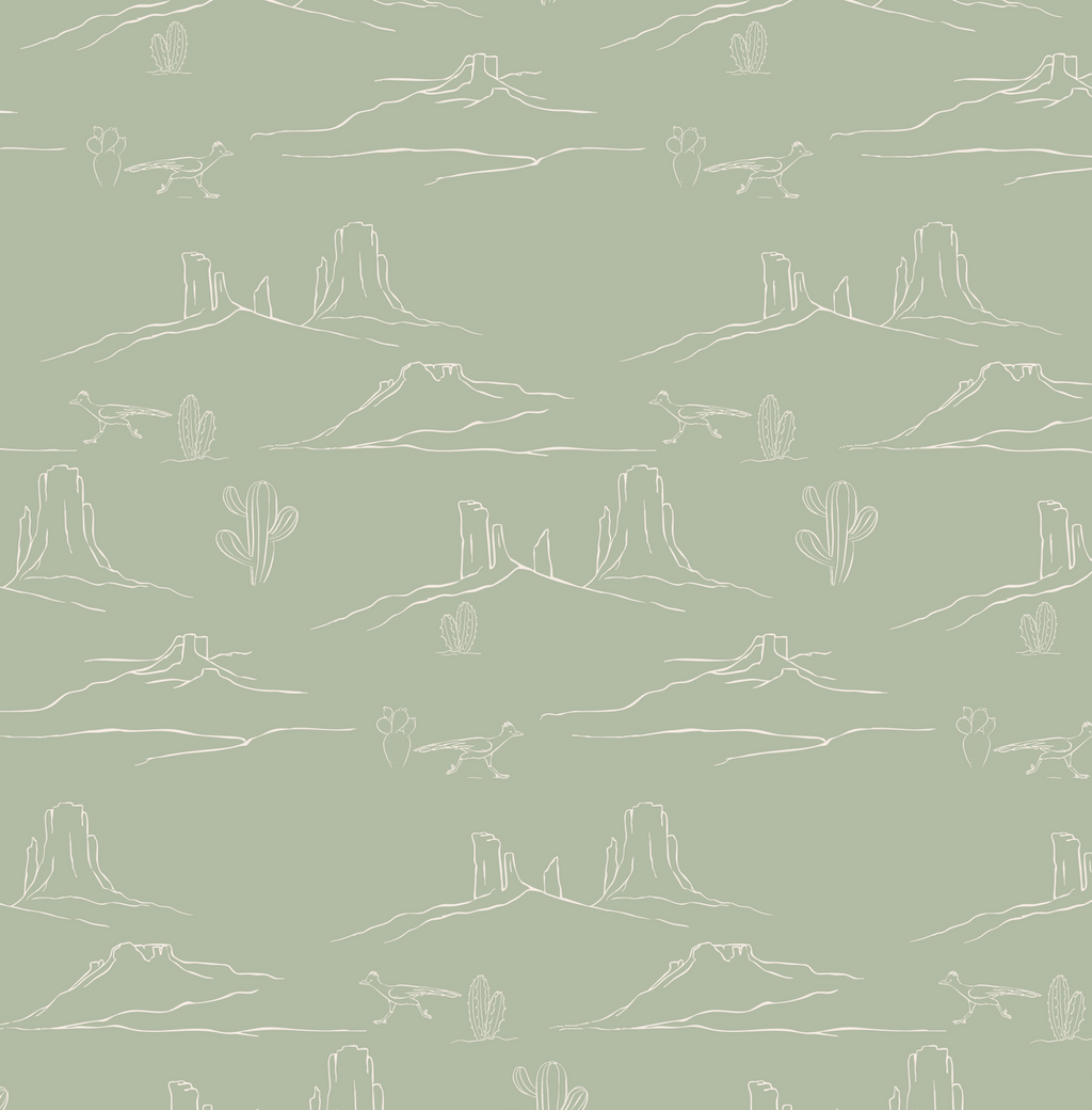 Jeb Abstract Removable Wallpaper in Sage-Green and Off-White