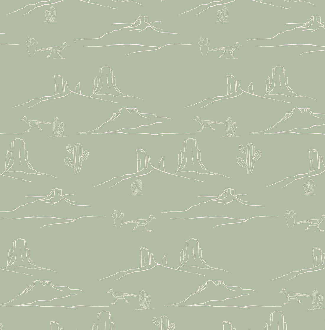 Jeb Abstract Removable Wallpaper in Sage-Green and Off-White