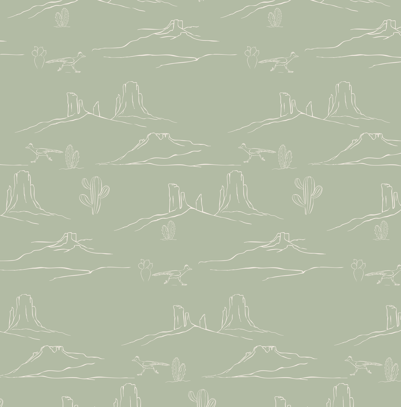 Jeb Abstract Removable Wallpaper in Sage-Green and Off-White