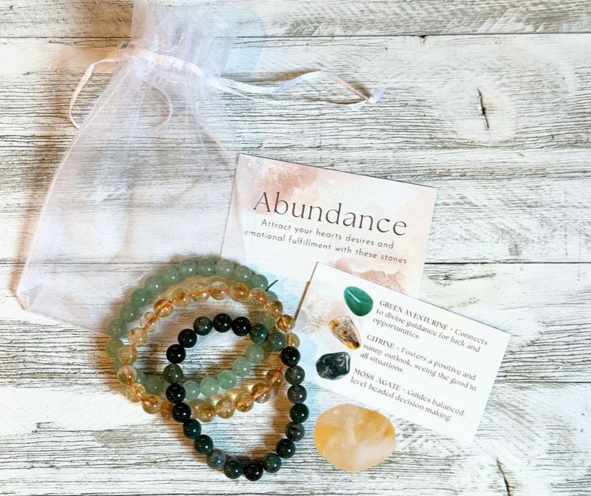 Intentions Bracelet Set – Abundance (Citrine, Green Aventurine & Moss Agate)