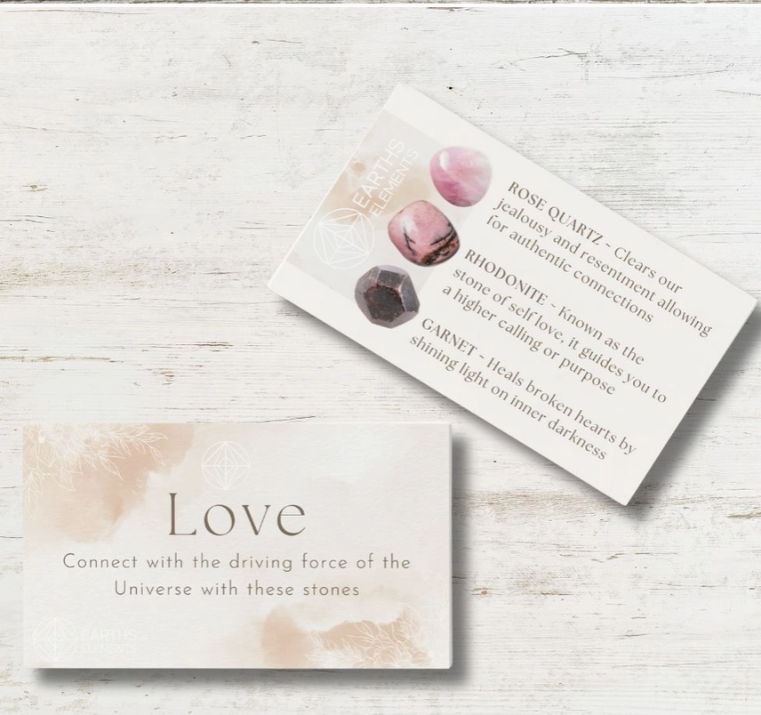 Intentions Bracelet Set – Love (Rose Quartz, Rhodonite & Garnet)