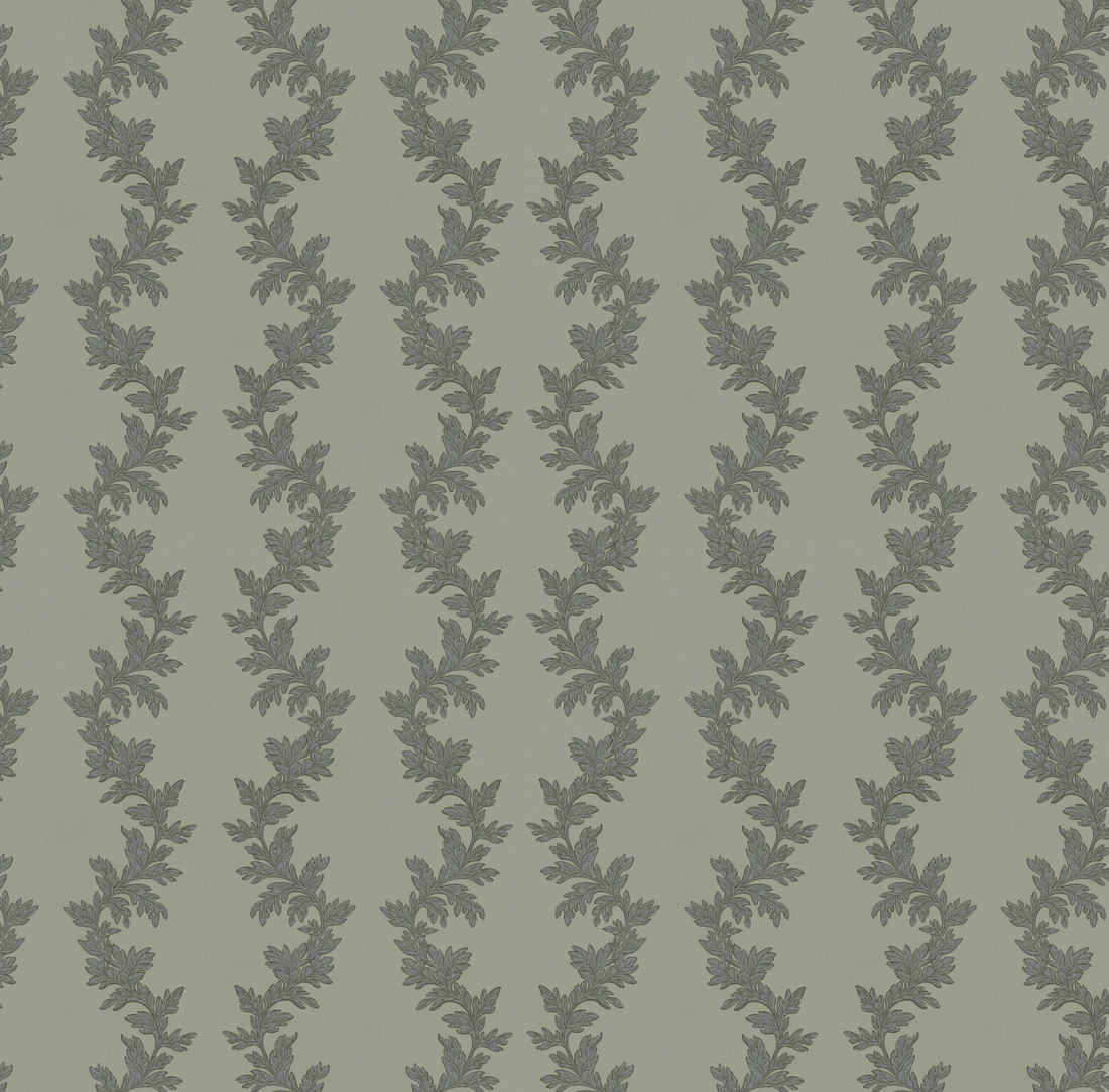 Linden Traditional Transitional Wallpaper in Grey and Taupe