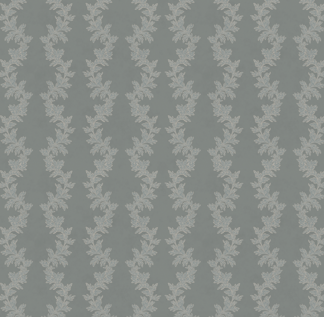 Linden Traditional Transitional Wallpaper in Grey and Taupe
