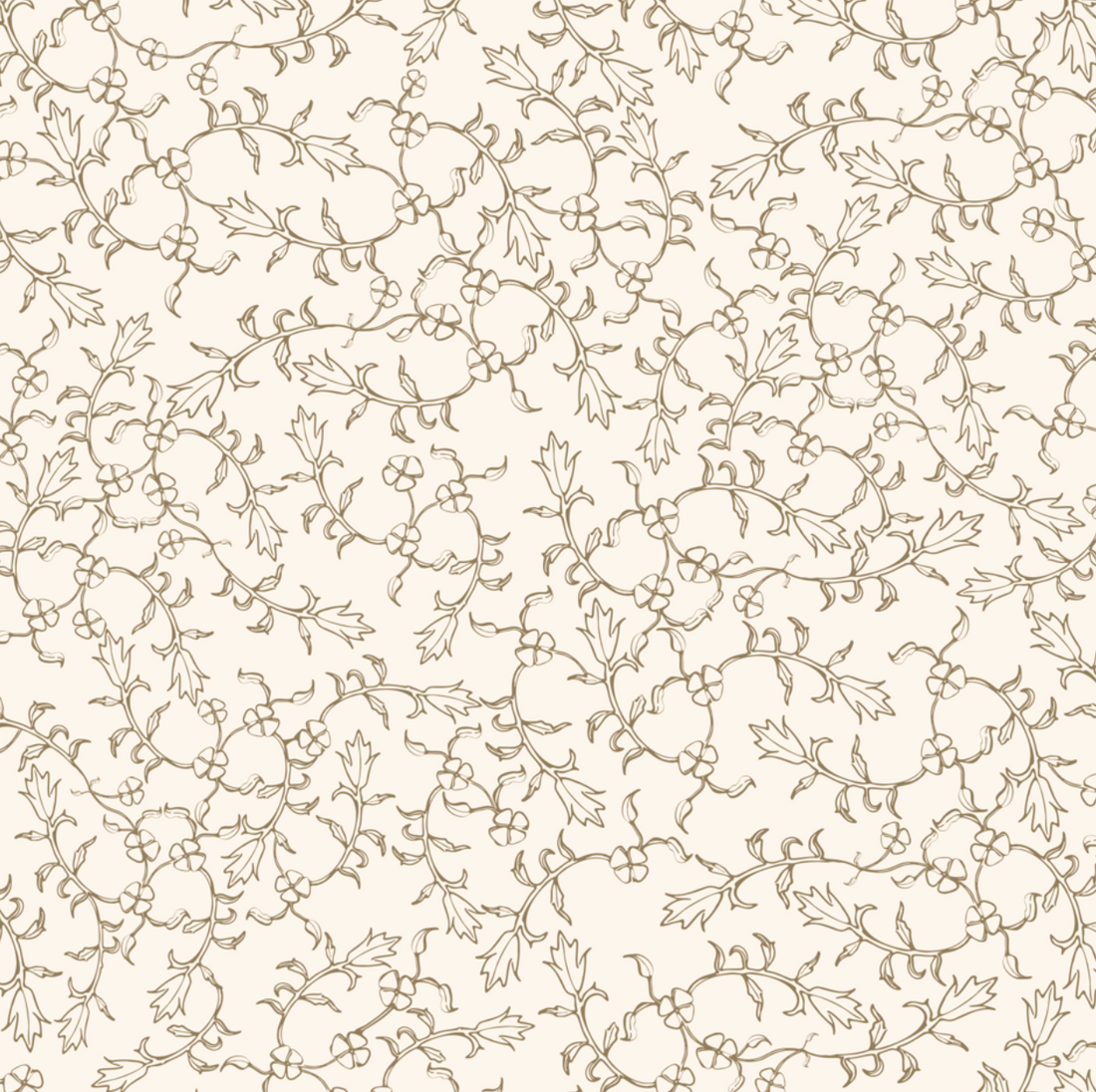 Maeva Floral Wallpaper in Beige, Blue-Gray and Off-White