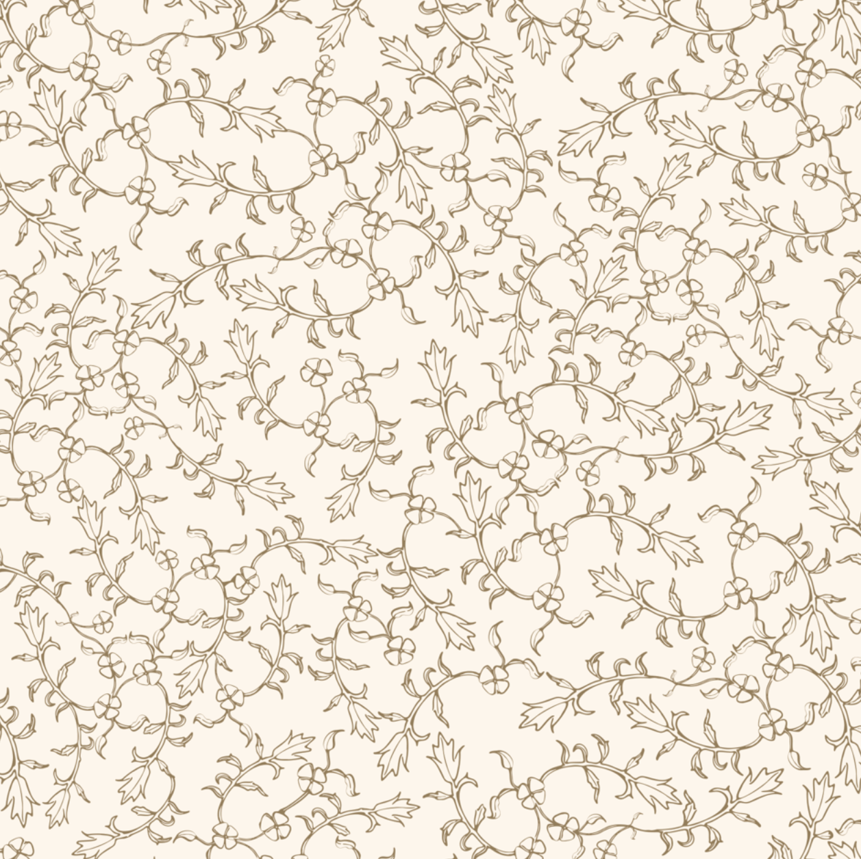 Maeva Floral Wallpaper in Beige, Blue-Gray and Off-White
