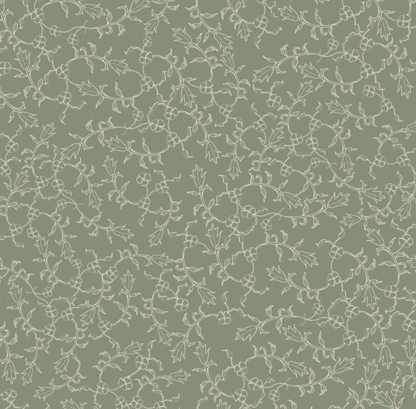 Maeva Floral Wallpaper in Beige, Blue-Gray and Off-White