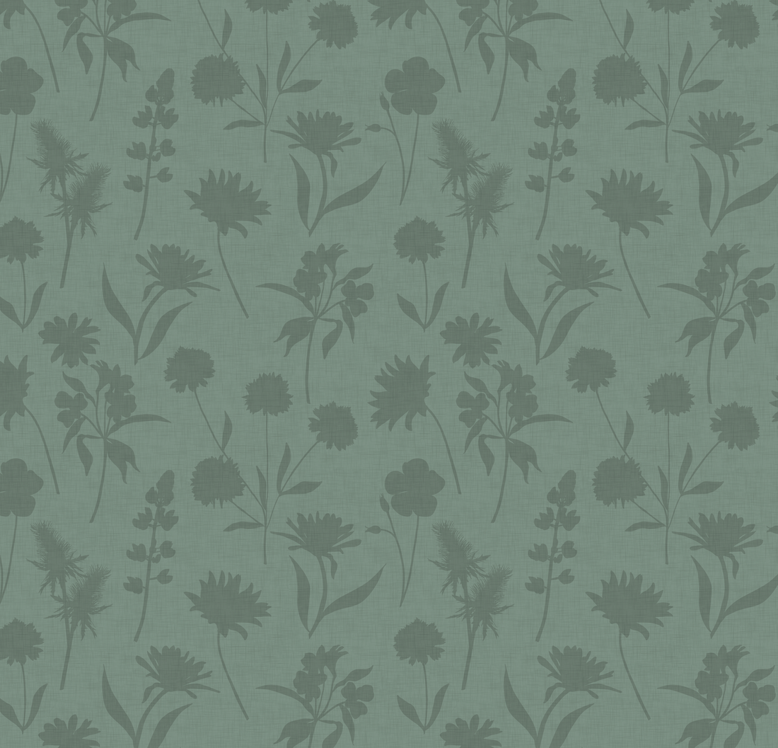 Gwyneth Botanical Floral Peel and Stick Wallpaper in Green and Beige