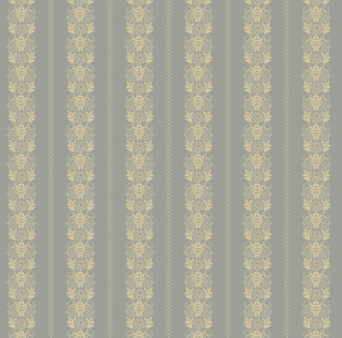 Lucia Floral Wallpaper in Grey, Beige, Terracotta and Gold