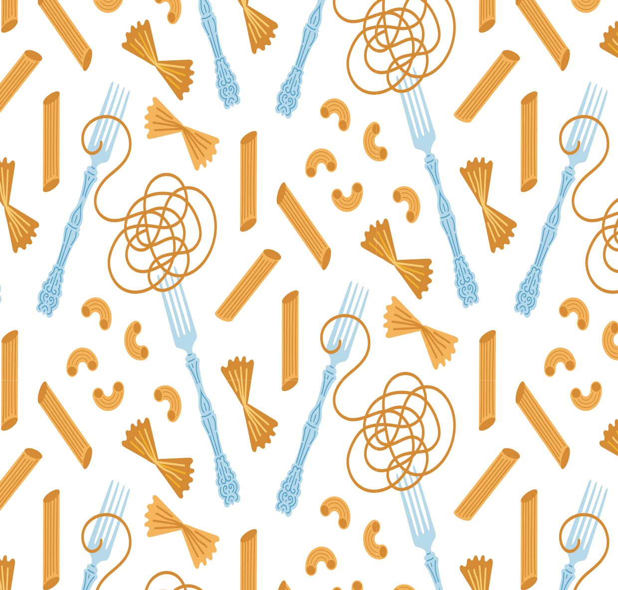 Farfalle Whimsical Wallpaper in White, Gold, and Light Blue