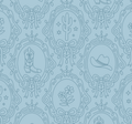 Laramie Wallpaper in Pink, Blue and Sage-Green Western-Whimsy