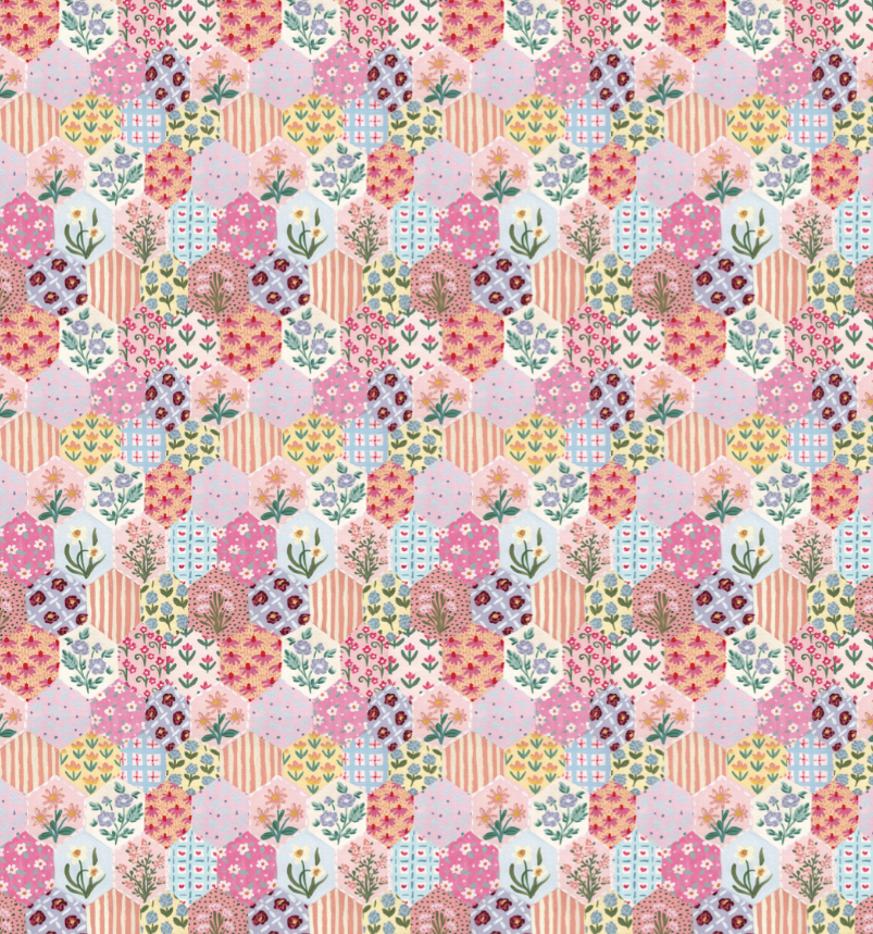 Maelia Geometric Removable Wallpaper in Pink, Yellow & Blue