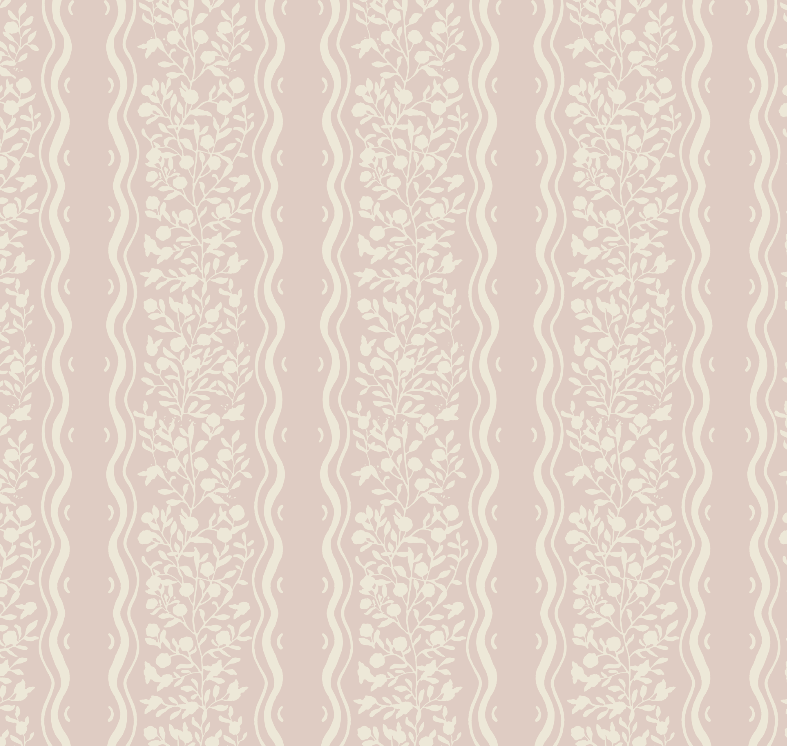 Jovy Floral Wallpaper in Blue and Cream - Traditional Wall Art
