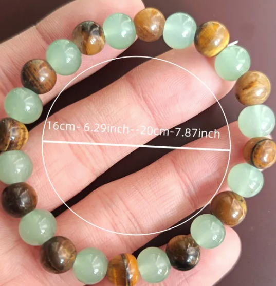 Green Aventurine & Tiger’s Eye Prosperity Bracelet – Abundance, Confidence & Luck (Medium Wrists)