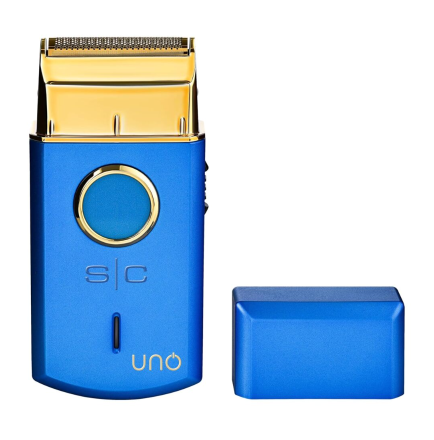 StyleCraft UNO Single Foil Shaver in blue color with gold titanium foil head