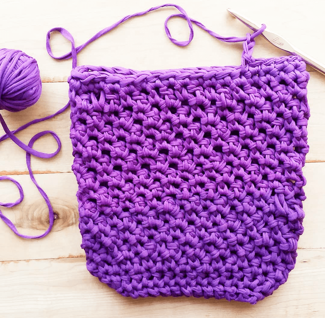 Summer Tote Crochet Kit - Vibrant Cotton T-Shirt Yarn Bag