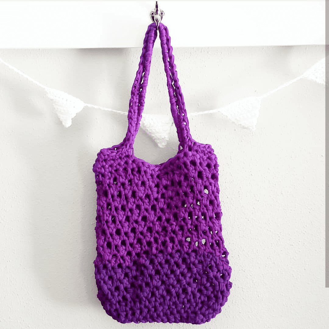 Violet Summer Tote Crochet Pattern – Handmade Bohemian Bag