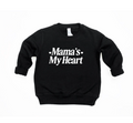 A cozy knit unisex kids pullover with Mama's My Heart design