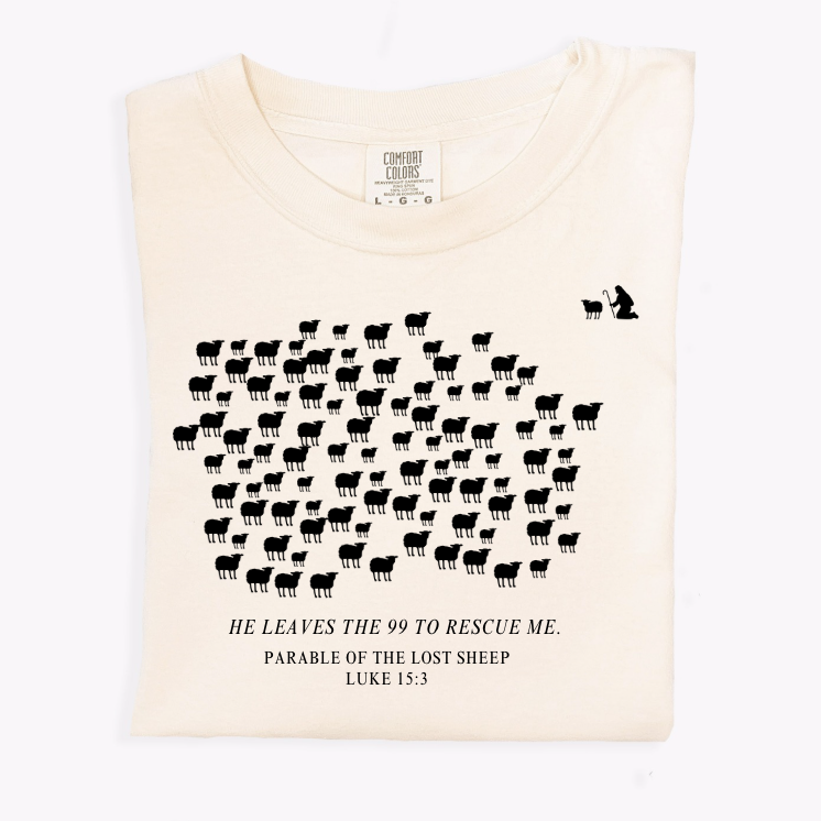 The Parable of the Lost Sheep Christian Faith T-Shirt Luke 15:3