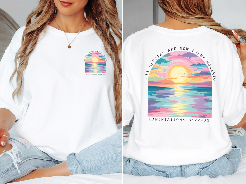 His Mercies Are New Every Morning Christian Comfort Colors Tee