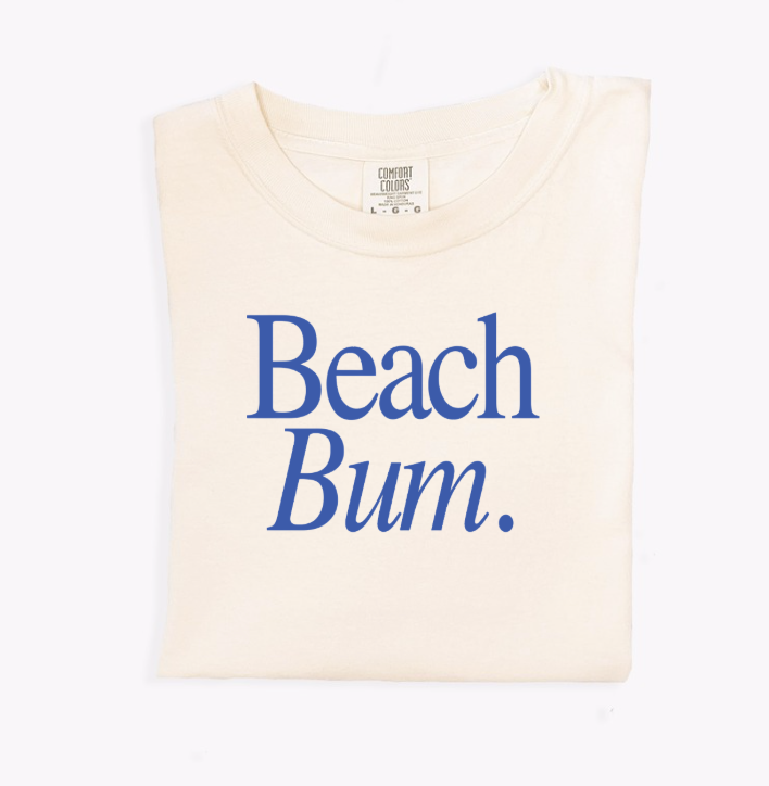 Beach Bum graphic unisex t-shirt made of 100% ringspun cotton