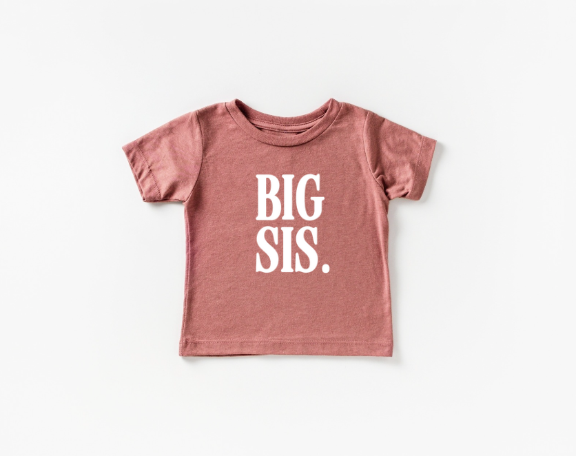 Big Sis minimalist graphic cotton t-shirt available in multiple colors