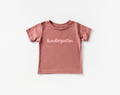 Kindergarten Girly cotton tee available in various colors like mauve and black.