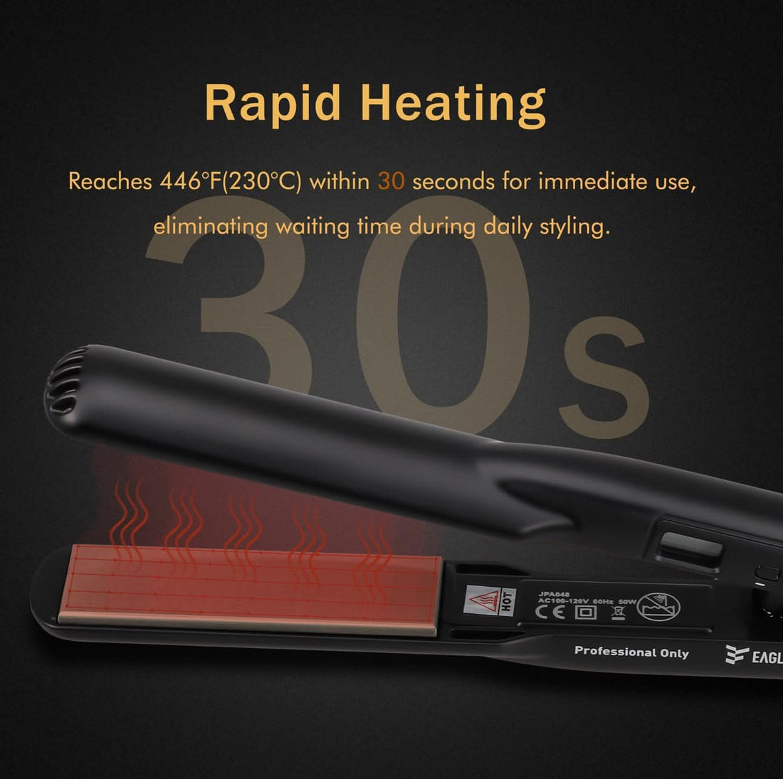Eagle Fortress Advanced technology Ceramic 048-JPA Hair Straightener (Black)