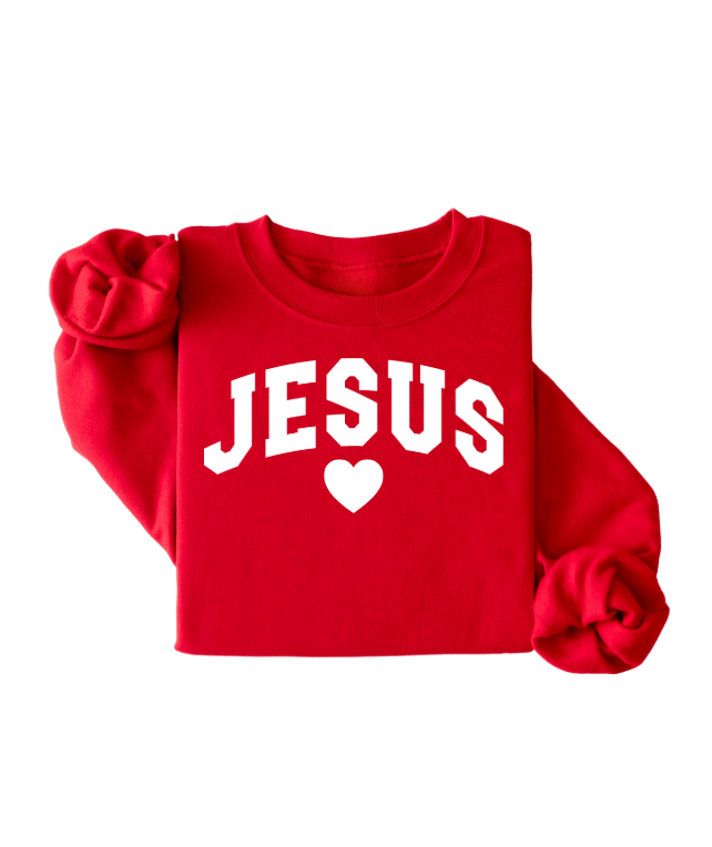 JESUS Varsity Unisex Knit Sweatshirt Valentine's Day Edition