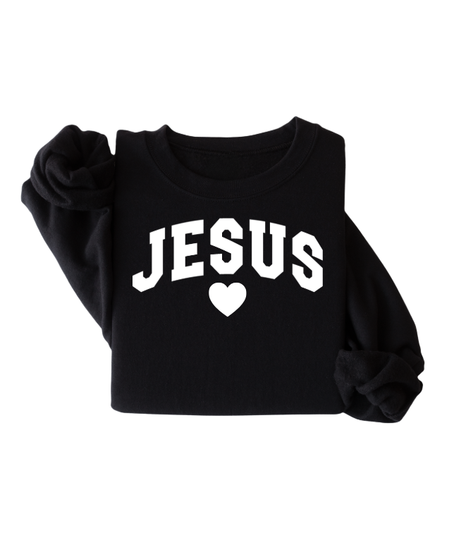 JESUS Varsity Unisex Knit Sweatshirt Valentine's Day Edition