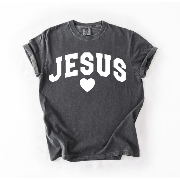 JESUS Varsity Tee - Personalized Valentine's Day Graphic Shirt