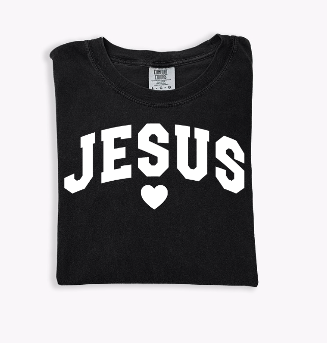 JESUS Varsity Tee - Personalized Valentine's Day Graphic Shirt
