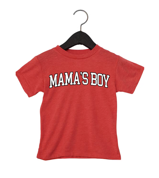 Mama's Boy Varsity Graphic Kids Tee or Cozy Sweatshirt