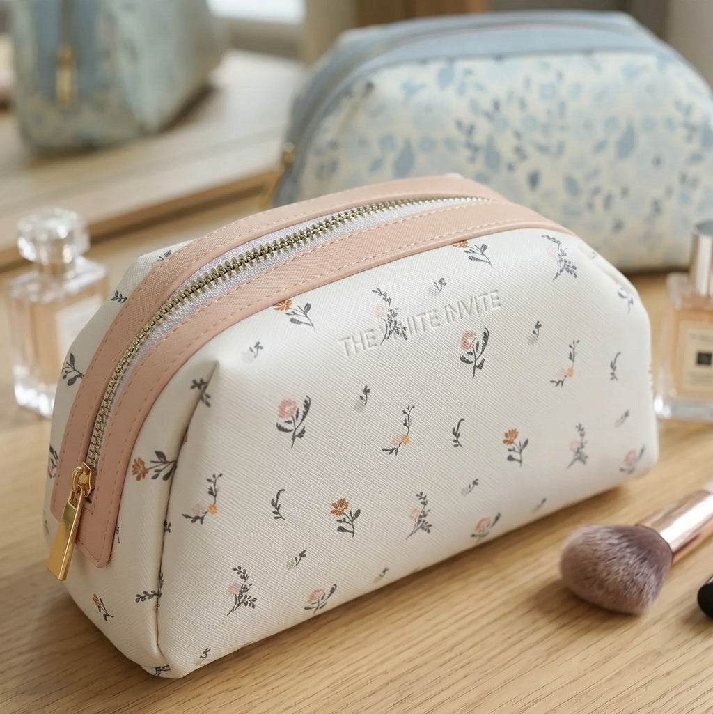 Large Floral Cosmetic Pouch Toiletry Bag Pouch Travel Makeup Bag