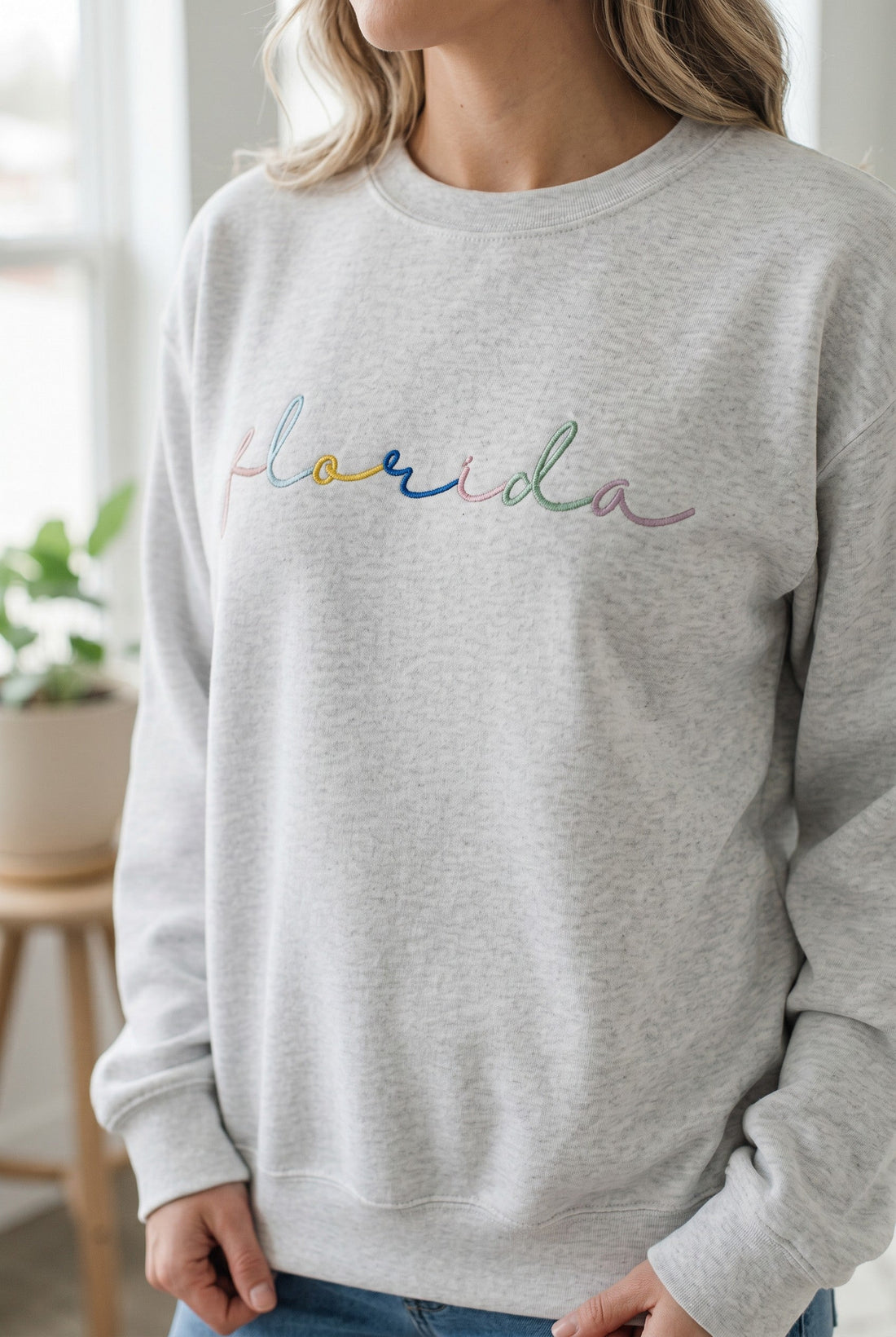 Custom Embroidered State Sweater Rainbow Team Name Sweatshirt