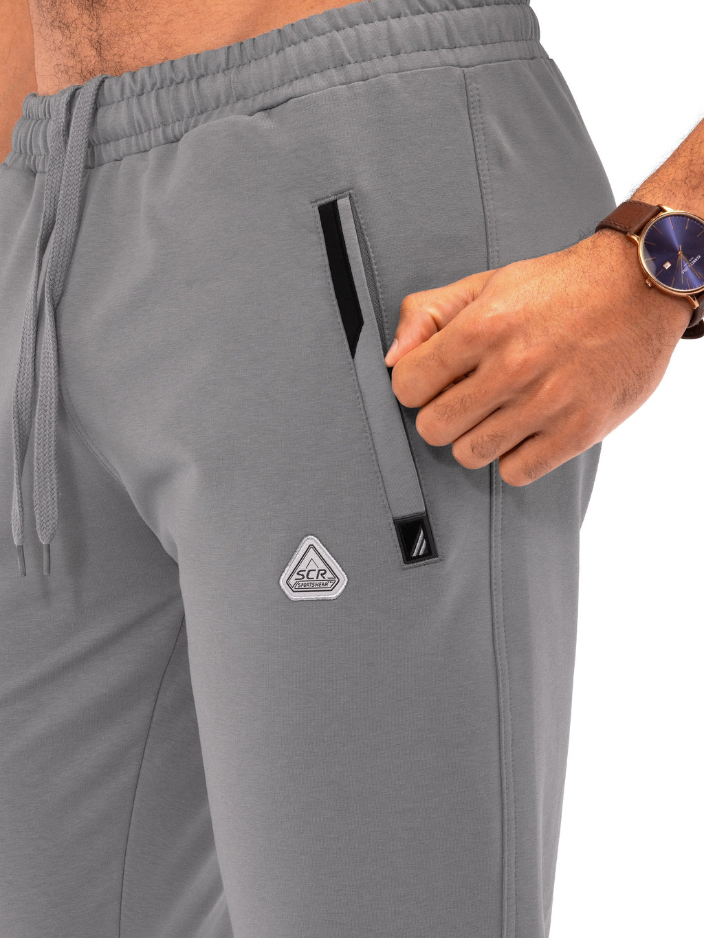 Navy Blue Athletic Tapered Jogger Pants for Tall Men - Image 46