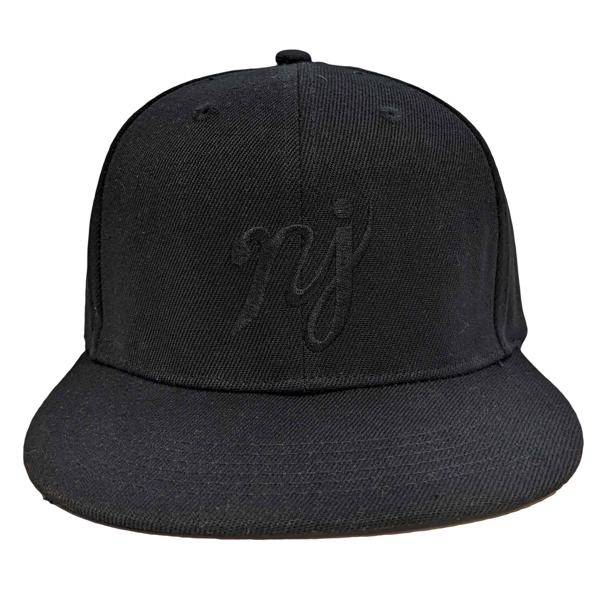 Solid Black NJ Scripture Snapback Hat - Urban Streetwear