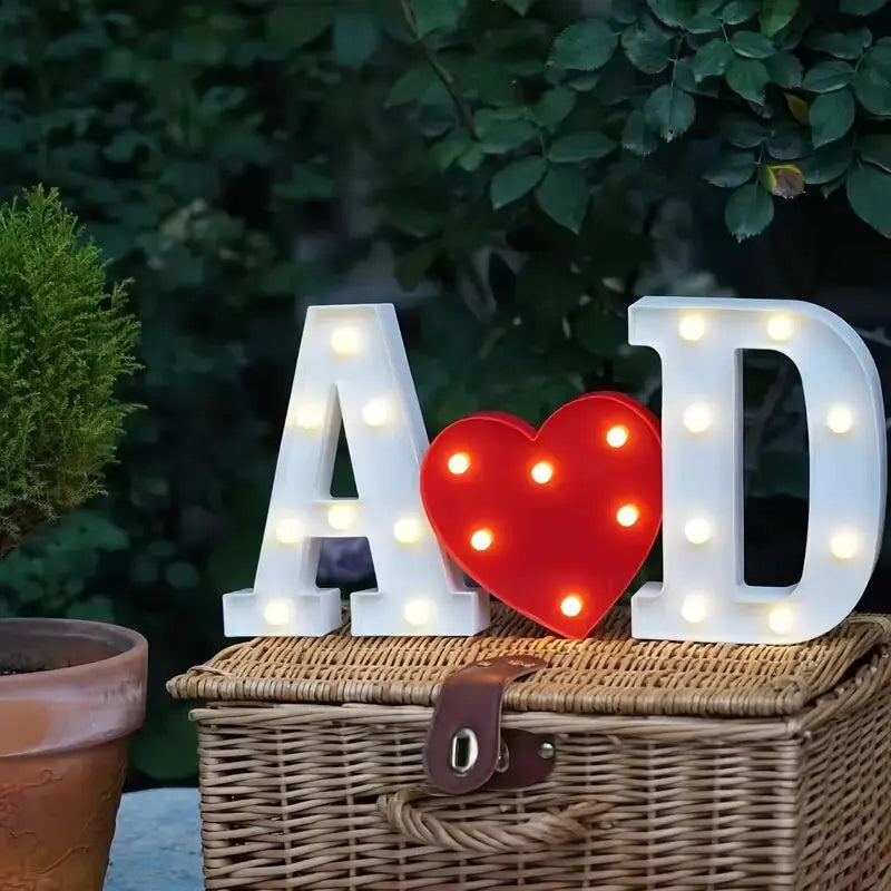 21.8cm White LED Letter&Number Night Lights,Battery Powered Decoration Lights,Wall Lights For Wedding,Birthday,Party,Christmas