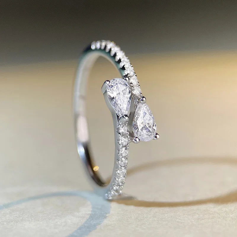 925 Sterling Silver Bright Zirconia Finger Ring Female Accessories for Engagement Ceremony Fashion Dainty Chic Wedding Jewelry