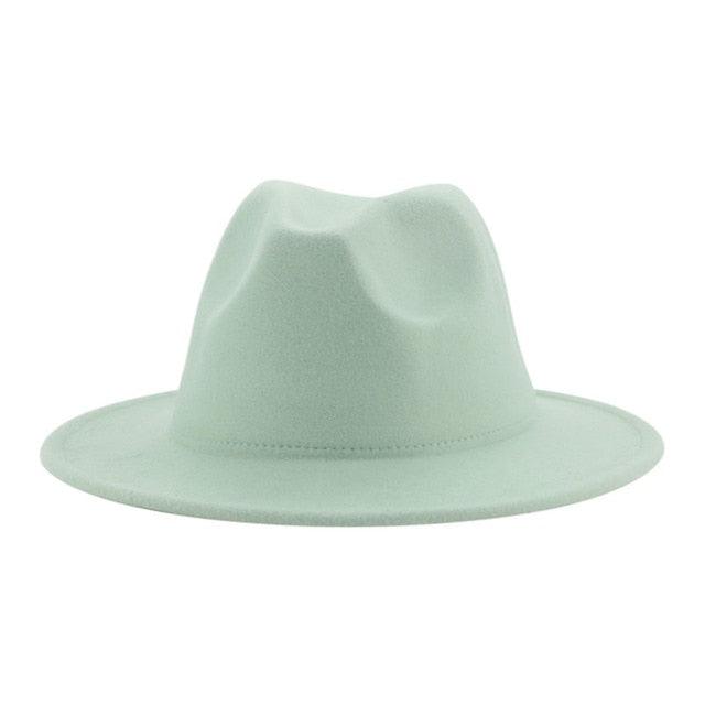 Unisex Wide Brim Fedora Hat - Retro Vintage Brown Formal Fedora