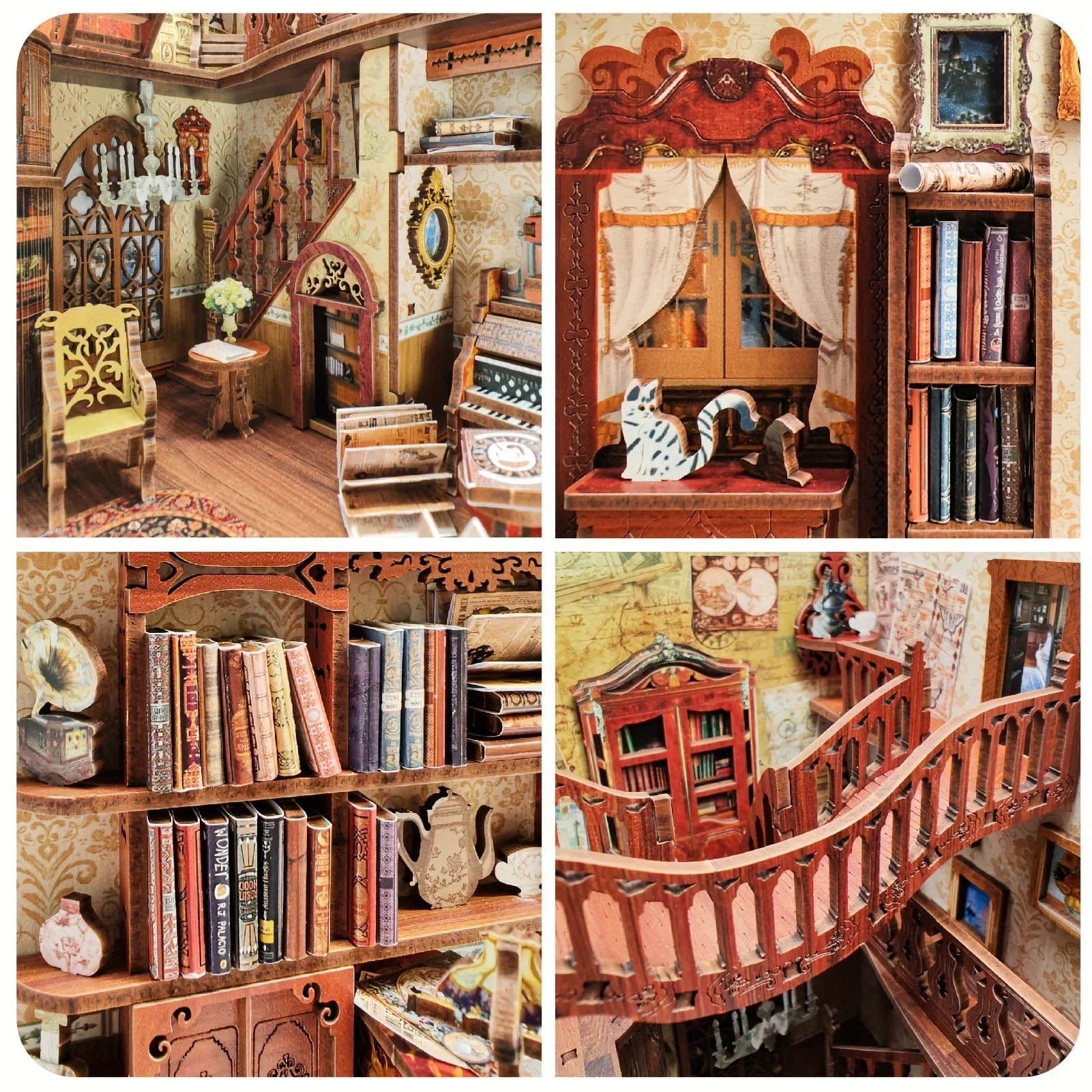 1pc,DIY Book Nook Kit,Assembly Model Kit,Bookshelf Decor,Home Decor Micro Model,The perfect gift for teenagers and adults