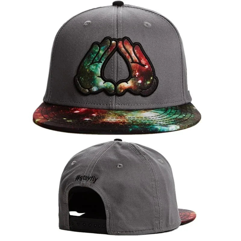 Skull Hand Snapback Hat – Flat Bill Adjustable Baseball Cap